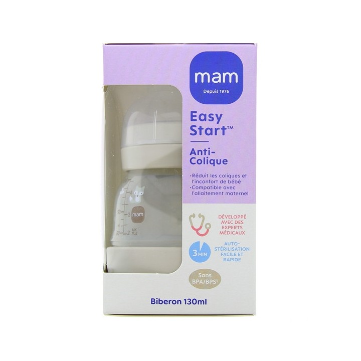 Easy Start Biberon Anti-colique Débit Extra Lent Sable 130ml - MAM - IllicoPharma