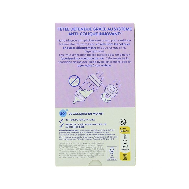 Easy Start Biberon Anti-Colique Débit Lent Océan 160ml MAM - IllicoPharma
