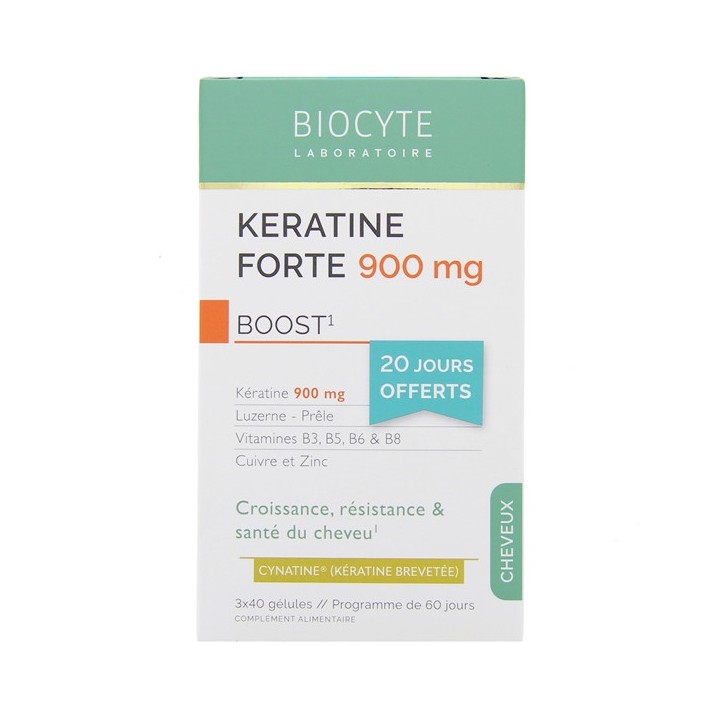 Biocyte Keratine Forte 900mg Boost 3x40 gélules - IllicoPharma