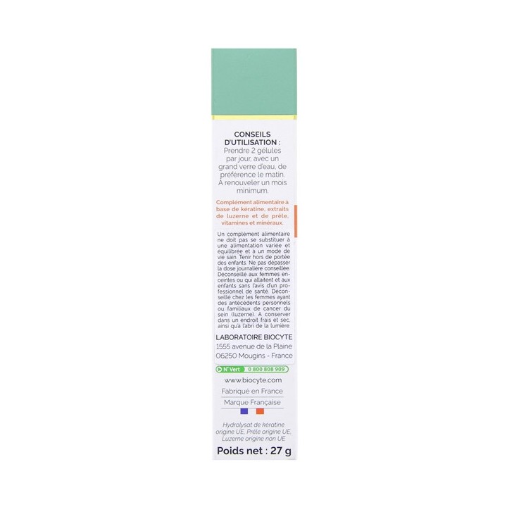 Biocyte Keratine Forte 900mg Boost x40 gélules - IllicoPharma