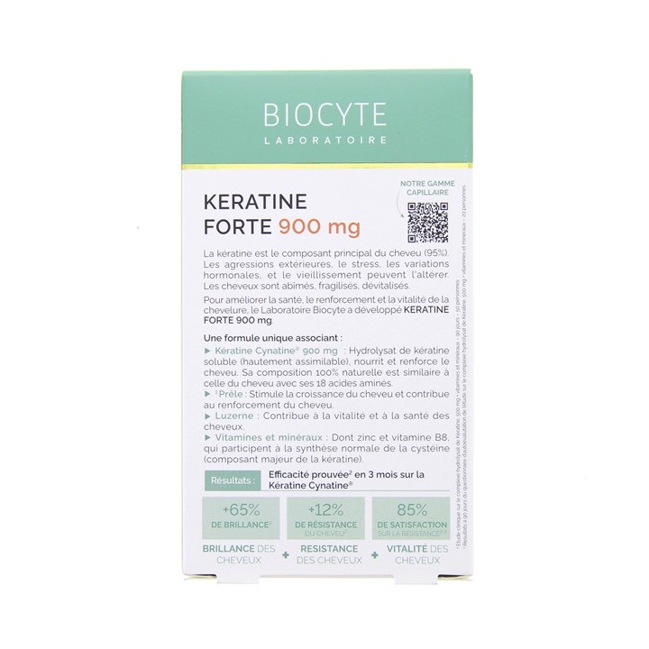 Biocyte Keratine Forte 900mg Boost x40 gélules - IllicoPharma