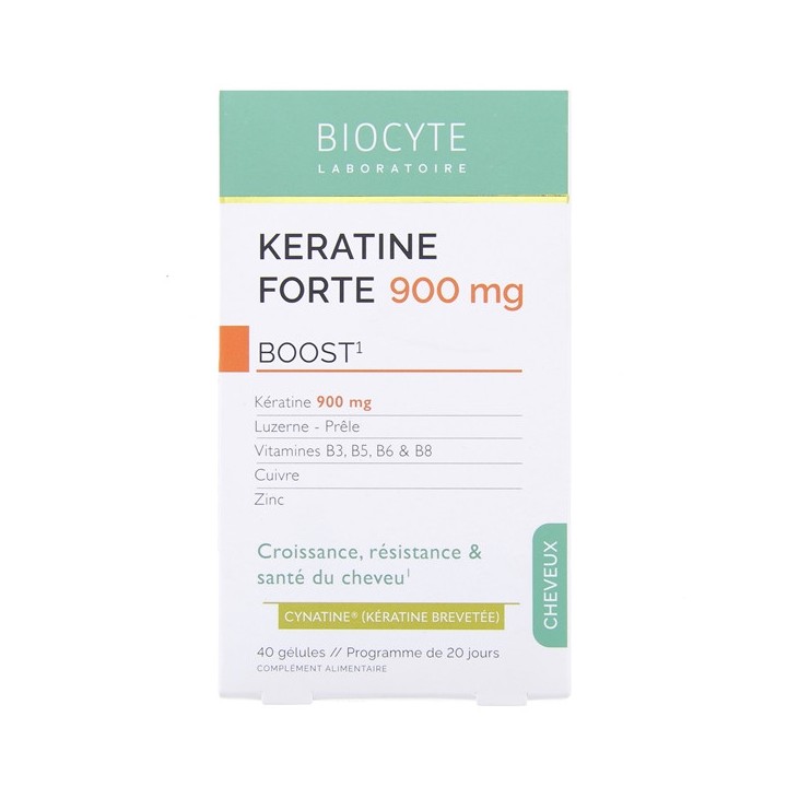 Biocyte Keratine Forte 900mg Boost x40 gélules - IllicoPharma