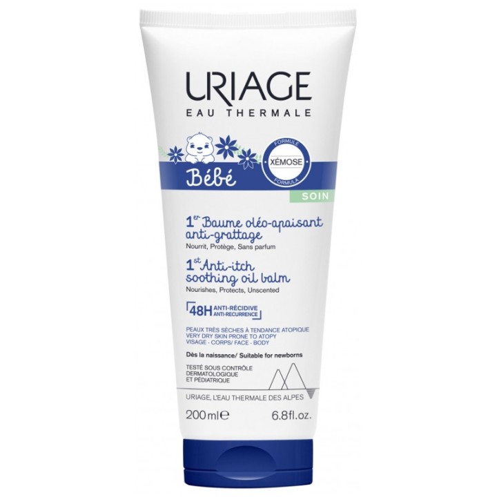 1er Baume Oléo-Apaisant Anti-grattage 200ml Uriage Bébé - Illicopharma