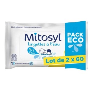 Mitosyl Lingettes à l'eau 2x60 - IllicoPharma