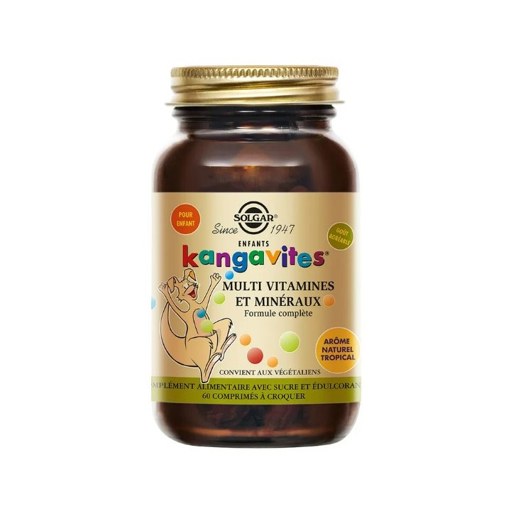 Kangavites Enfants Arôme Tropical x60cpr à croquer – Solgar – IllicoPharma