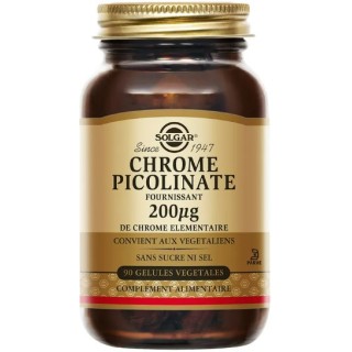Chrome Picolinate 200 µg x90 gélules végétales – Solgar – IllicoPharma
