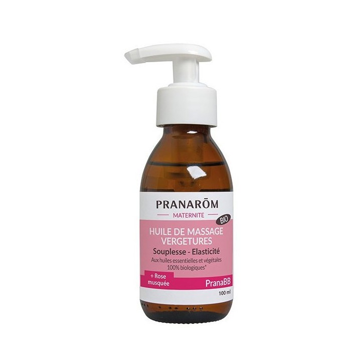 PranaBB Maternité Huile de massage Vergetures Bio 100ml - Pranarôm - IllicoPharma