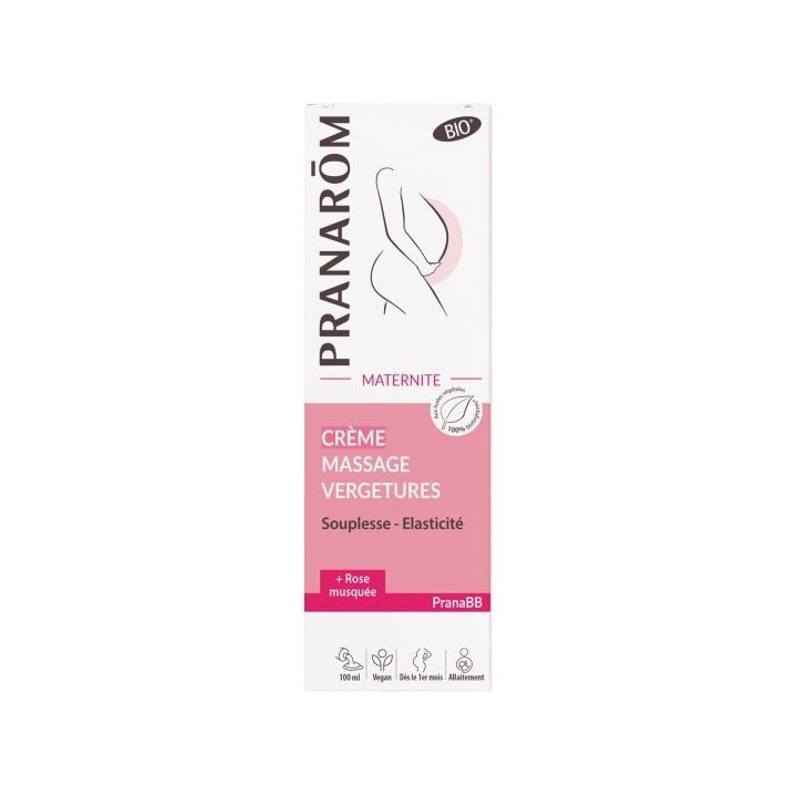 PranaBB Maternité Crème Massage Vergetures Bio 100ml - Pranarôm - IllicoPharma