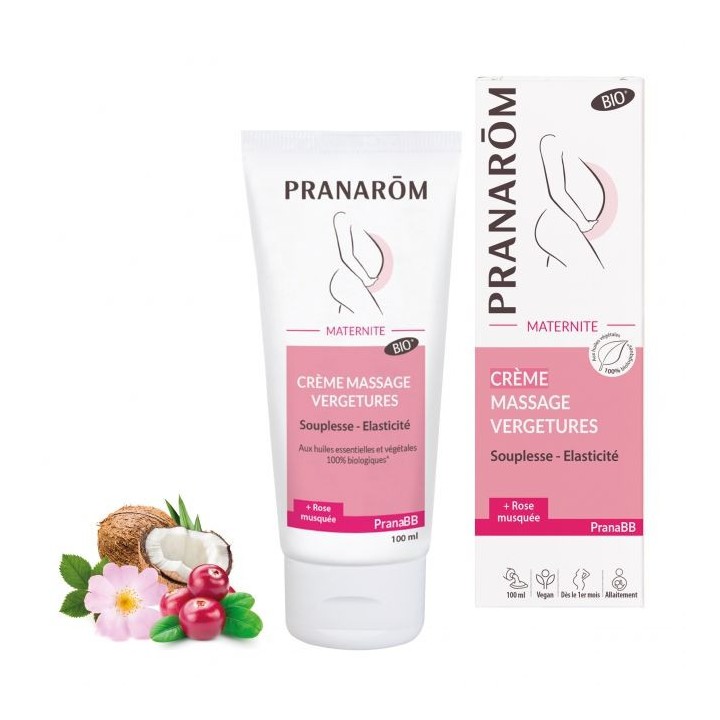 PranaBB Maternité Crème Massage Vergetures Bio 100ml - Pranarôm - IllicoPharma