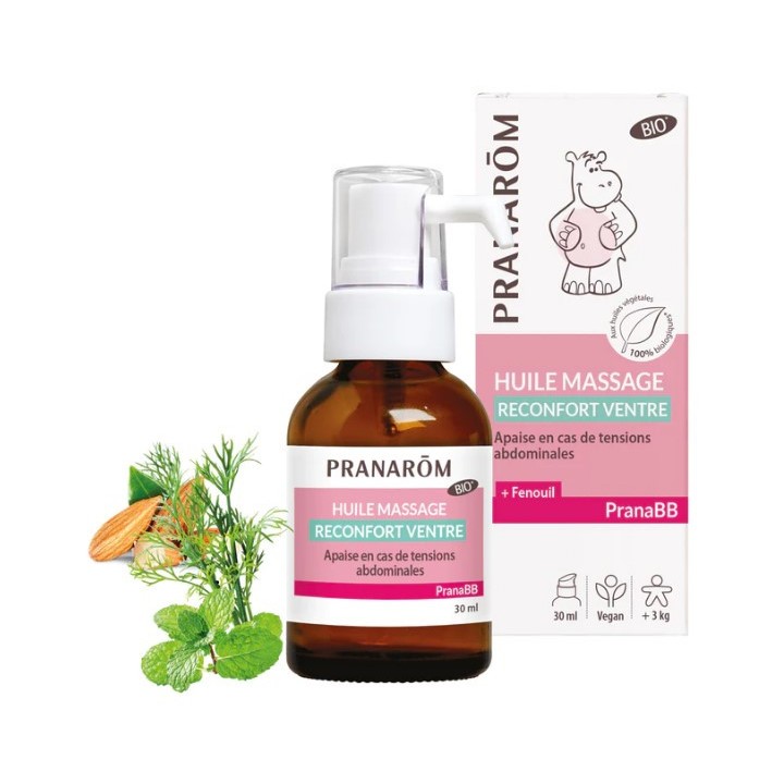 PranaBB Huile de massage Réconfort Ventre Bio 30ml - Pranarôm - IllicoPharma